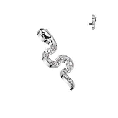 Top Pavé de Circonitas en Serpiente de Titanio Grado Implante con Rosca Interna