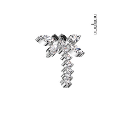 Implant Grade Titanium Internally Threaded CZ Dragon Top