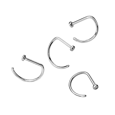 Anneau pour nez en forme de D à surface plate en titane de qualité implant