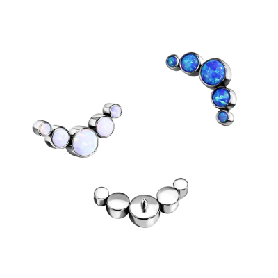 Cabochon 5 Opales Bisel en Titane de Qualité Implant avec Filetage Interne