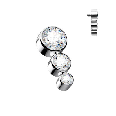 Implant Grade Titanium Internally Threaded Top With 3 Descending CZs