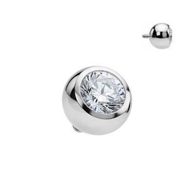 Implant Grade Titanium Internally Threaded Cubic Zirconia Ball Top