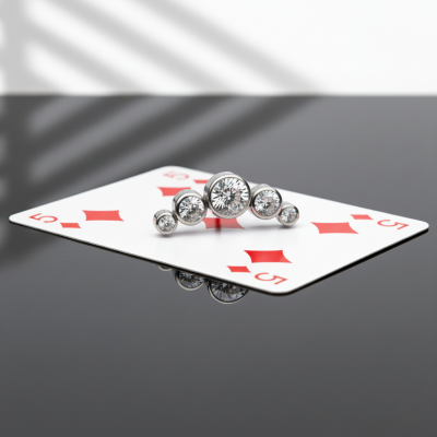 Cabochon 5 Zircones Bisel en Titane de Qualité Implant avec Filetage Interne