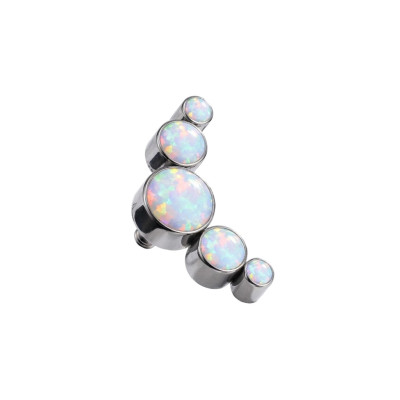 Cabochon 5 Opales Bisel en Titane de Qualité Implant avec Filetage Interne
