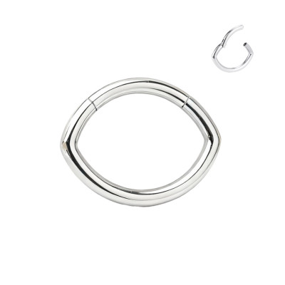 Argola Oval de Titânio Grau Implante com Dobradiça