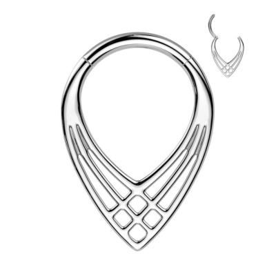 Anneau Motif Chevron Croisé à Charnière en Titane Qualité Implant