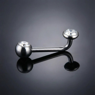 Piercing Christina avec Accessoires Sertis de Pierres et Boule à Filetage Interne en Titane Qualité Implant
