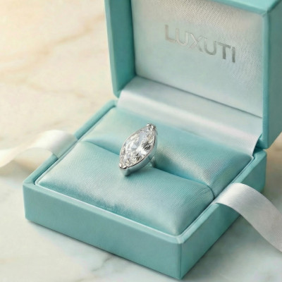 Bijou Supérieur Zirconia Marquise en Titane Qualité Implant avec Filetage Interne