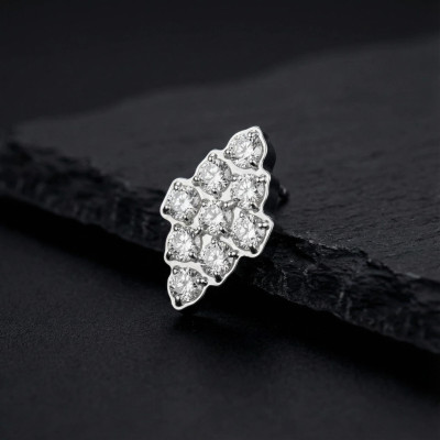 Haut en Forme de Diamant avec Zircons Sertis en Titane de Qualité Implant avec Filetage Interne