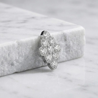 Haut en Forme de Diamant avec Zircons Sertis en Titane de Qualité Implant avec Filetage Interne