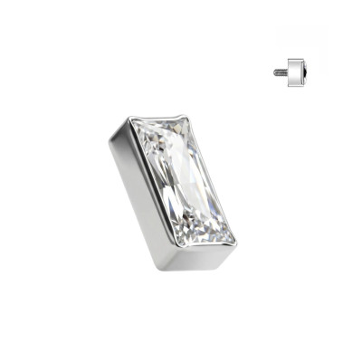Haut Zircon Rectangulaire Serti en Biseau en Titane de Qualité Implant avec Filetage Interne
