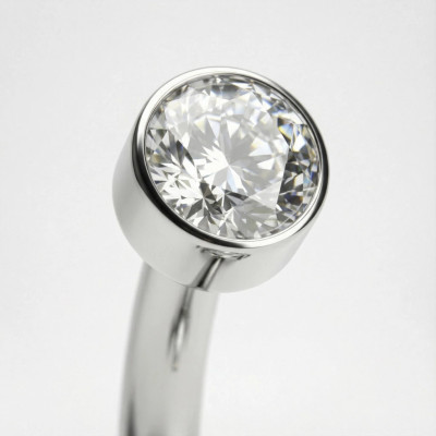 Gioiello per Ombelico in Titanio con Zircone in Bezel a Filettatura Interna e Set di 2 Zirconi in Bezel con Sfere