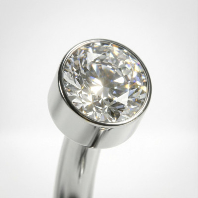 Bijou pour nombril en titane avec zirconia en sertissage à filetage interne et ensemble de 5 zirconias avec boules