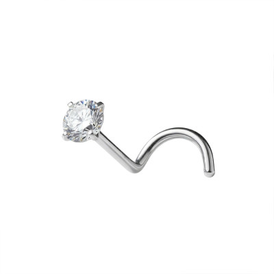 Joya Nostril con Circonita en Garras de Titanio Grado Implante