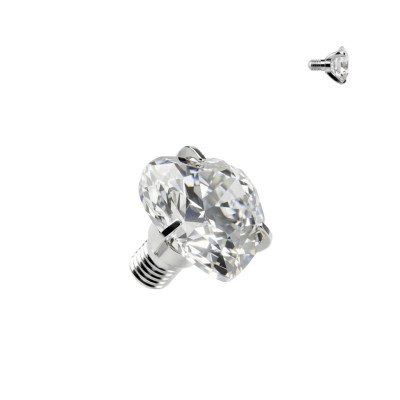 Top Cœur de Zirconia Serti de Griffes en Titane de Qualité Implant avec Filetage Interne