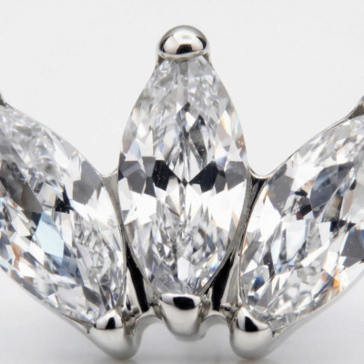 Top 3 Zirconias Marquise en Ensemble Courbé en Titane de Qualité Implant avec Filetage Interne