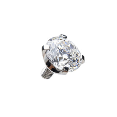 Cabochon Zircone Griffes en Titane de Qualité Implant avec Filetage Interne