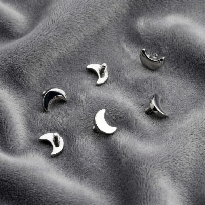 Top Luna Crescente Piatta in Titanio Grado Implantare con Filettatura Interna