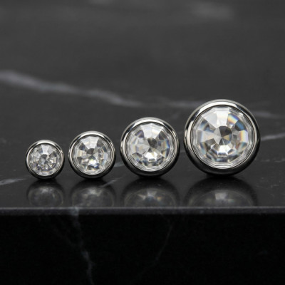 Top Zircone in Bezel Piatto in Titanio Grado Impianto con Filettatura Interna