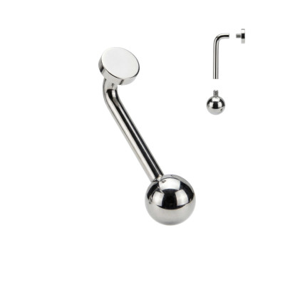 Implant Grade Titanium Internally Threaded L Bent Christina Piercing With Ball Top