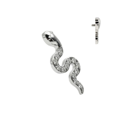 Top Pavé de Circonitas en Serpiente de Titanio Grado Implante con Rosca Interna